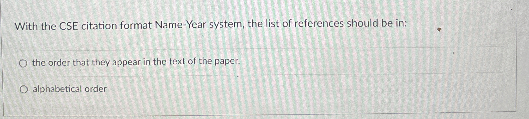 With the CSE citation format Name - Year system,