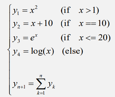 When x = 5 , input the n value and perform the