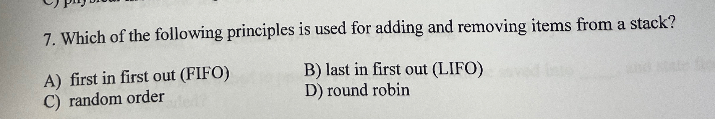 Which of the following principles is used for