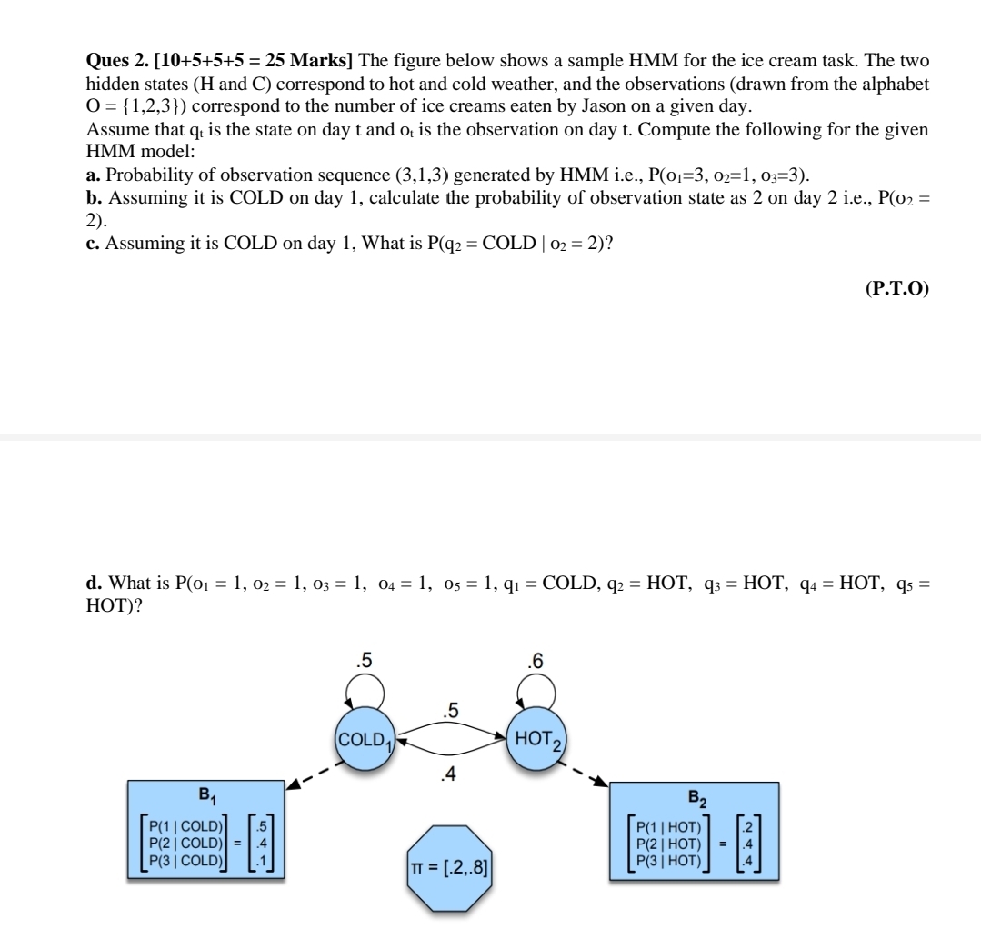 Ques 2 . Marks ] The figure below shows a sample