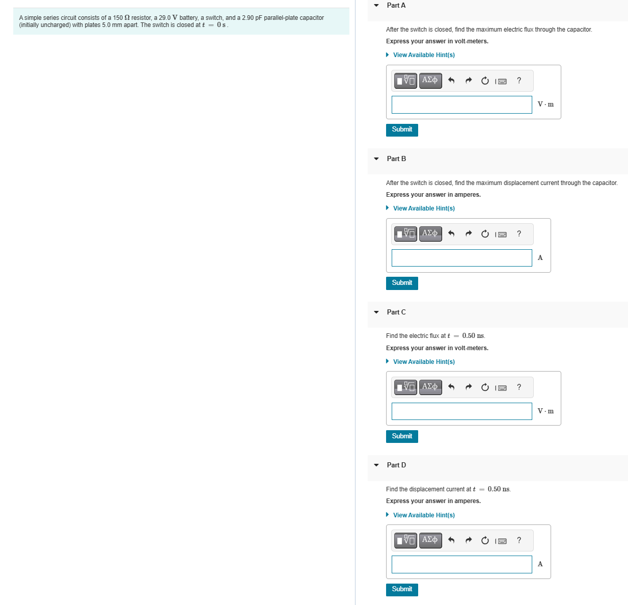 A simple series circuit consists of a \ ( 1 5 0 \