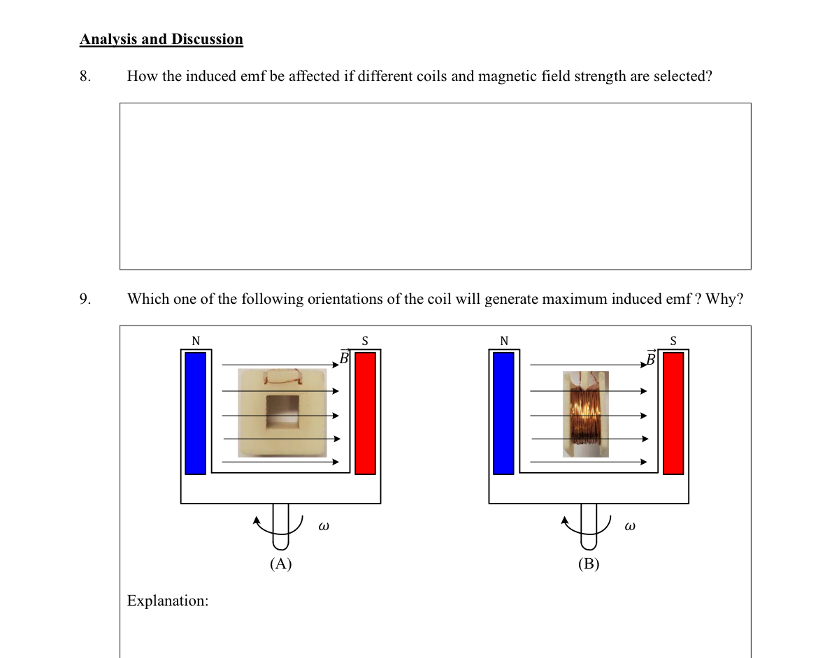 Analysis and Discussion 8 . How the induced emf