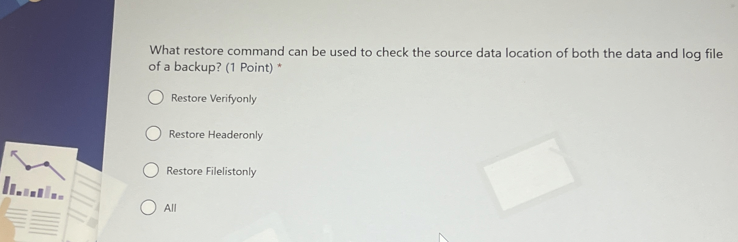 What restore command can be used to check the