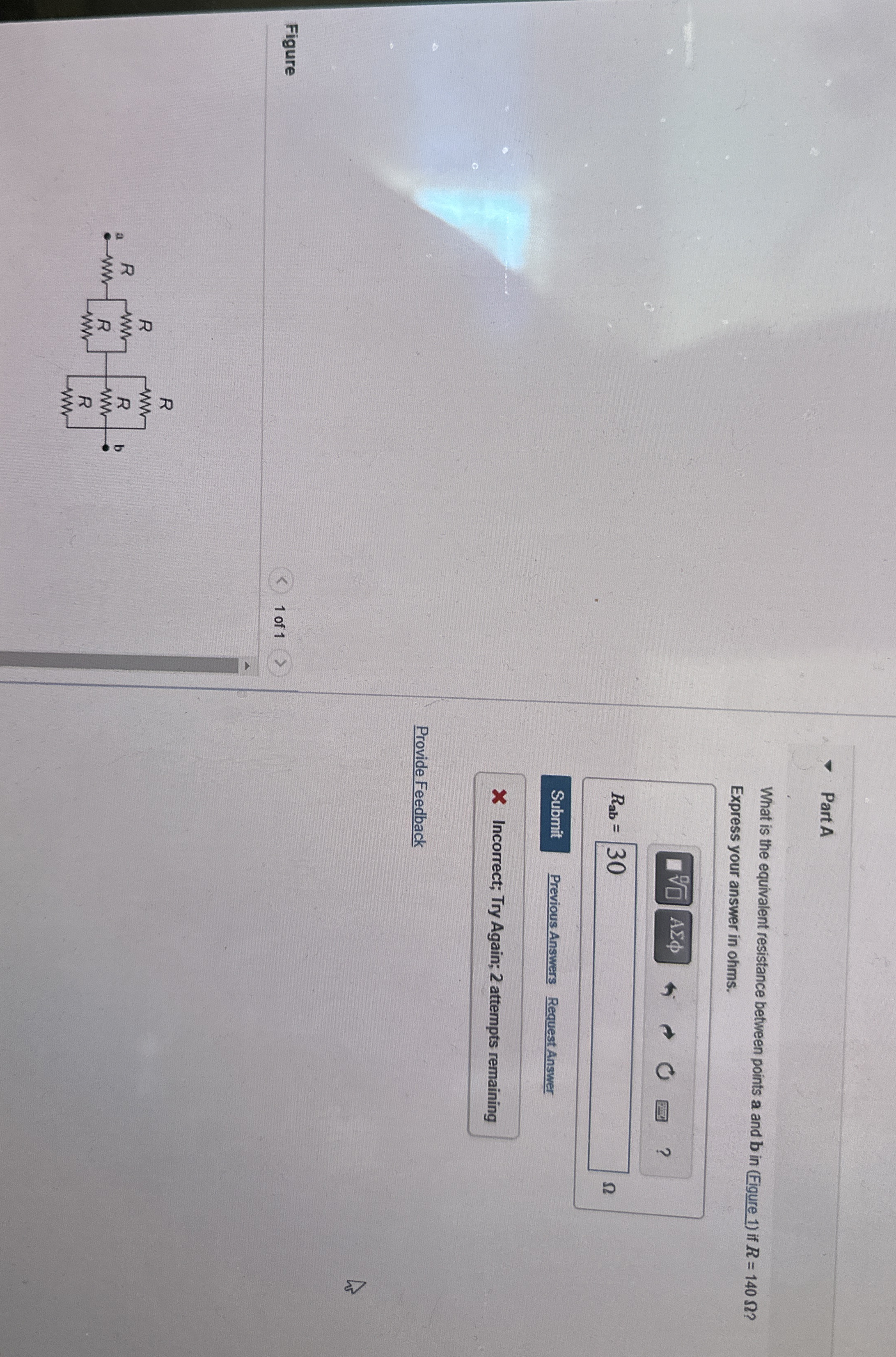 Part A What is the equivalent resistance between
