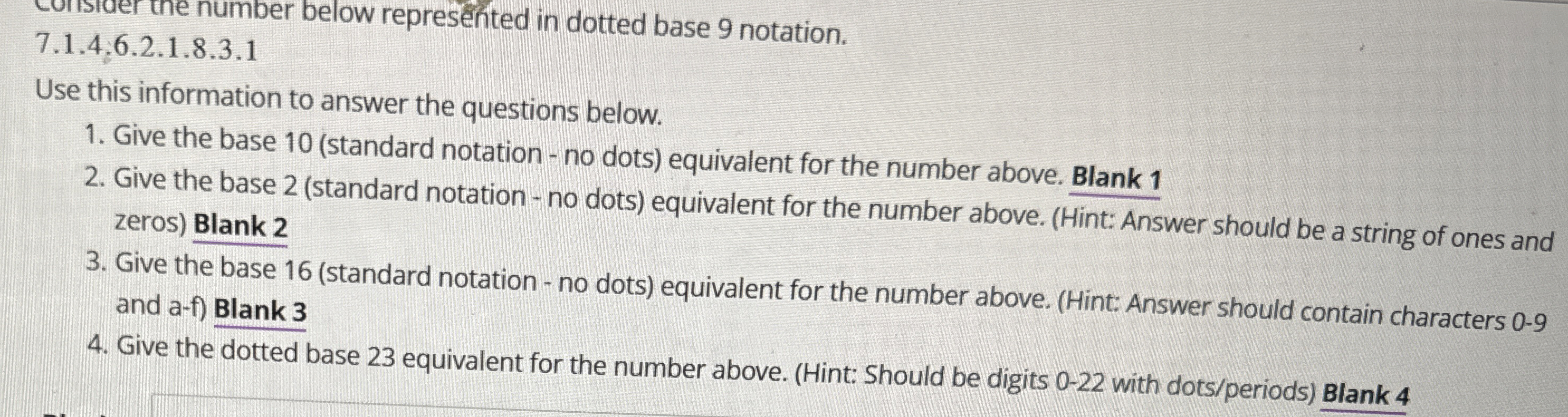 7 . 1 . 4 , 6 * 2 * 1 . 8 . 3 . 1 Use this