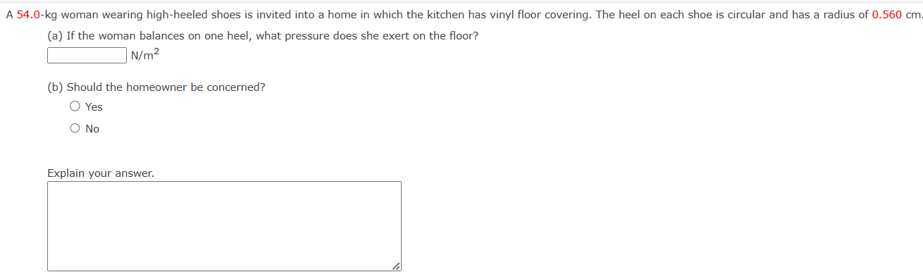 A 5 4 . 0 - kg woman wearing high - heeled shoes