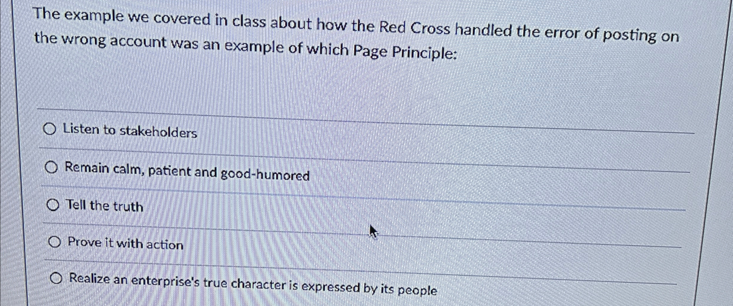 The example we covered in class about how the Red