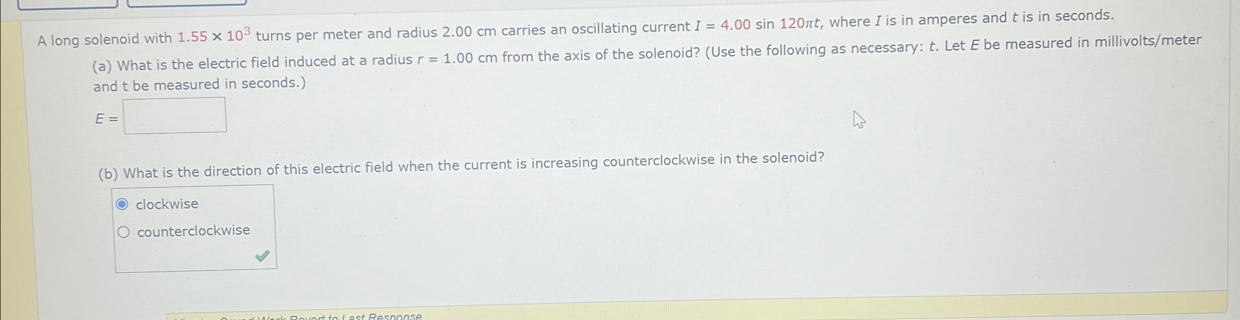 A long solenoid with 1 . 5 5 1 0 3 turns per