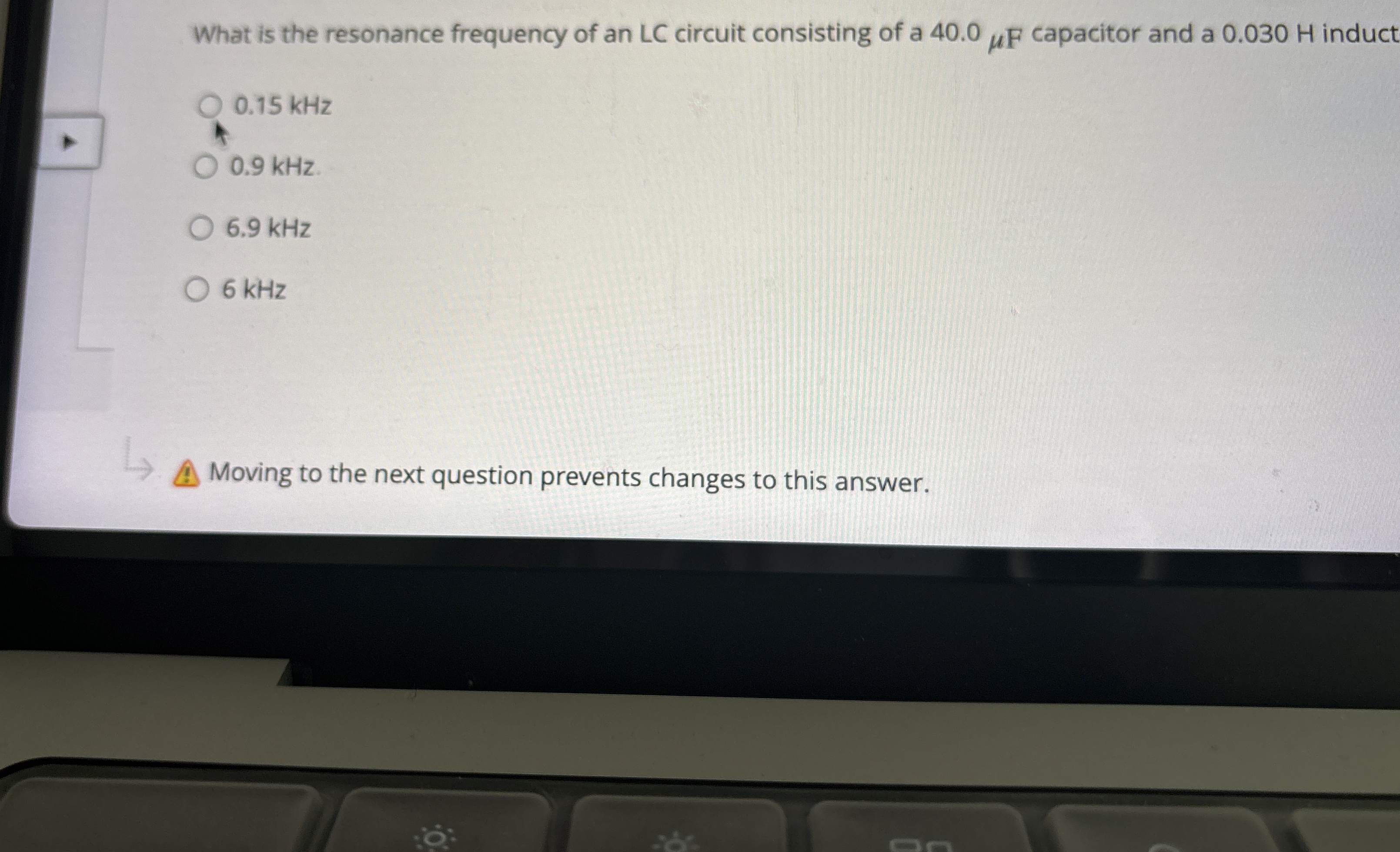 What is the resonance frequency of an LC circuit