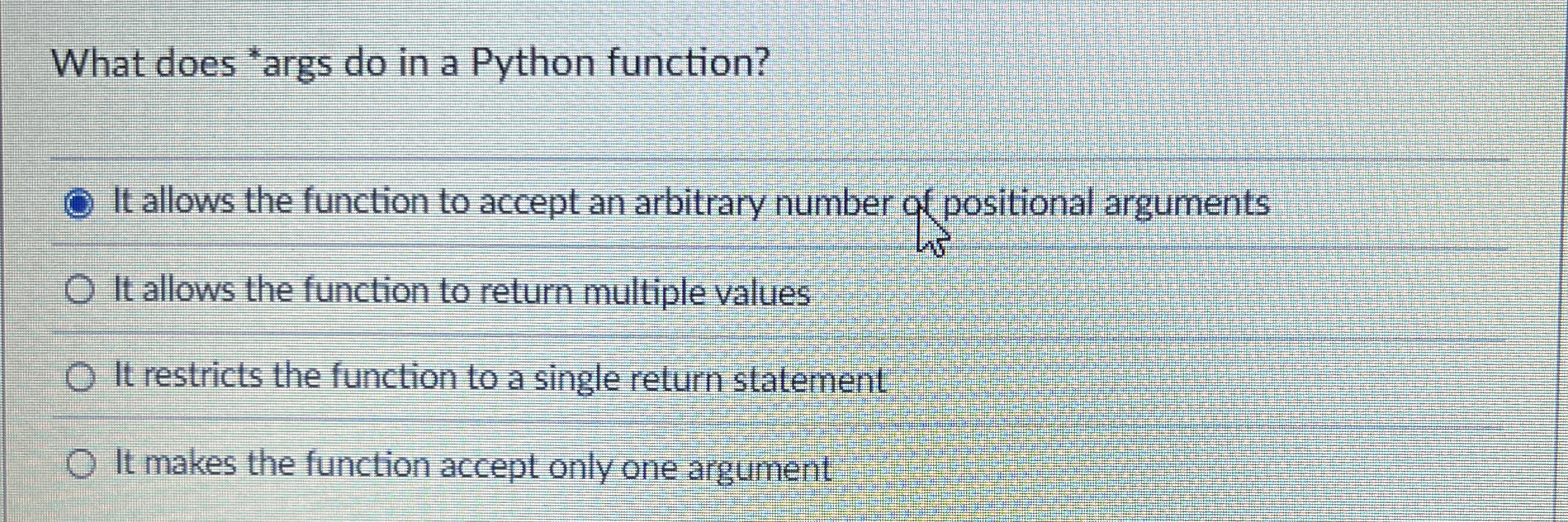 What does * args do in a Python function? It