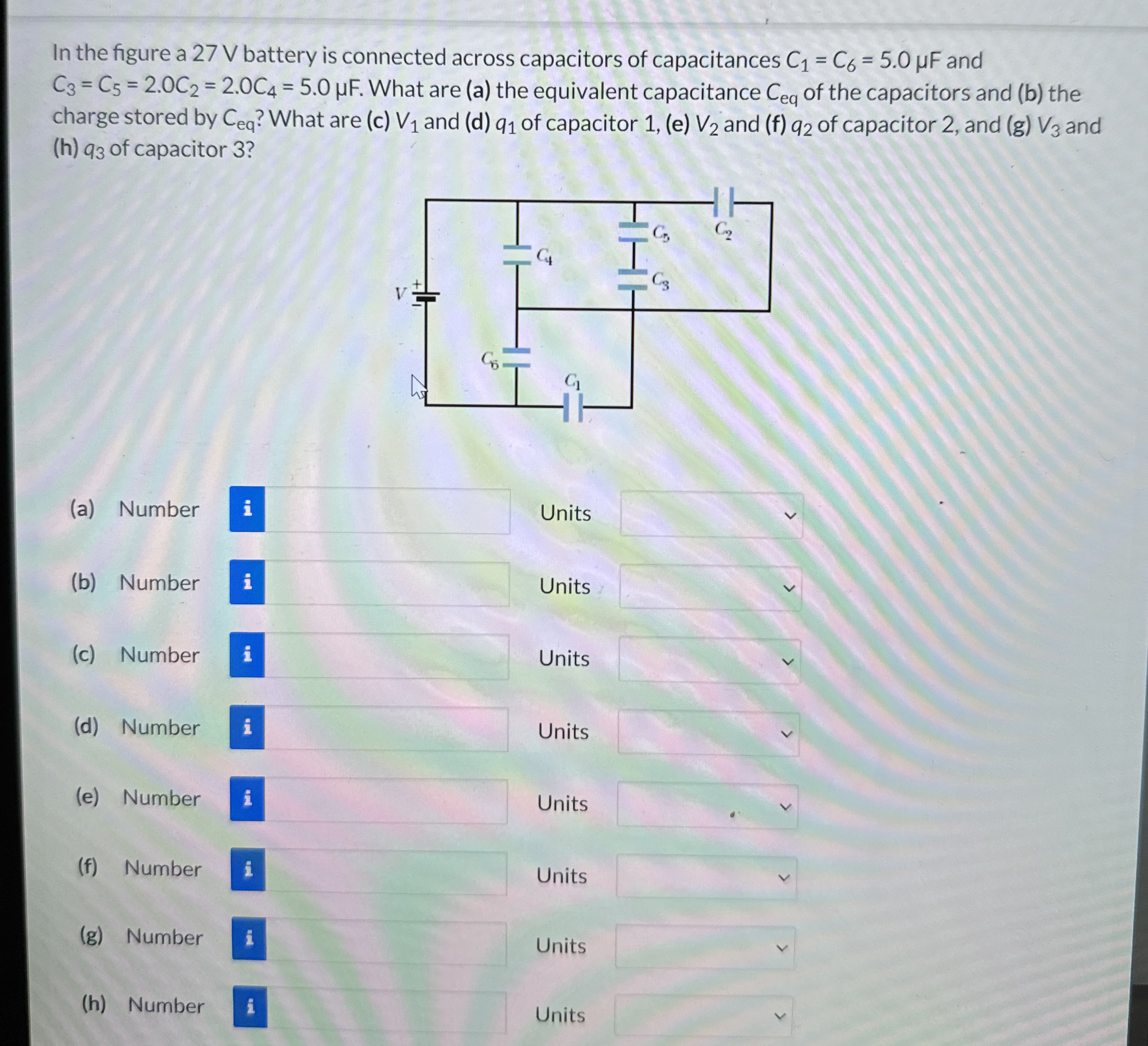 In the figure a 2 7 V battery is connected across