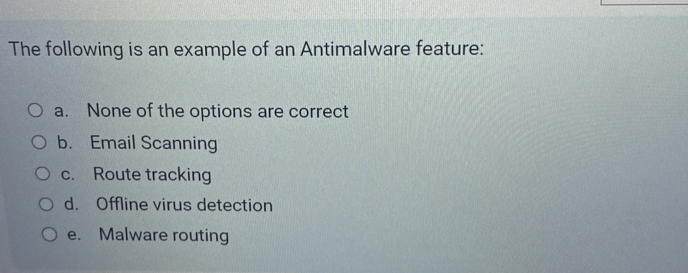 The following is an example of an Antimalware