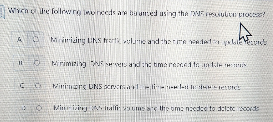 Which of the following two needs are balanced