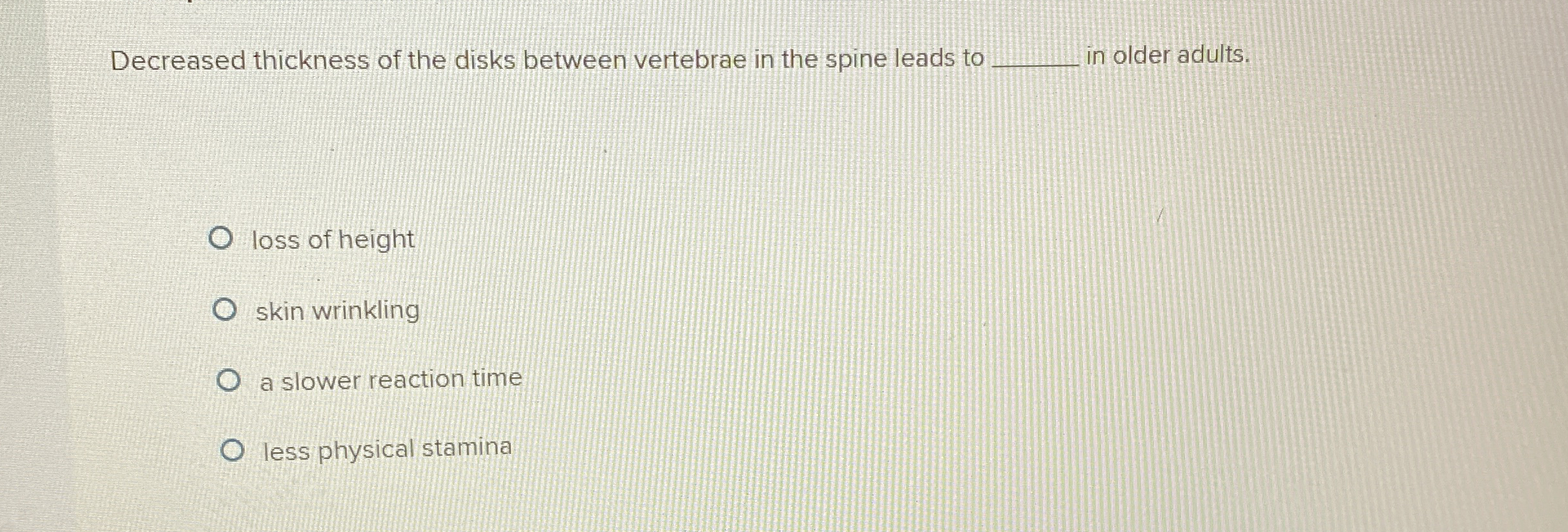 Decreased thickness of the disks between