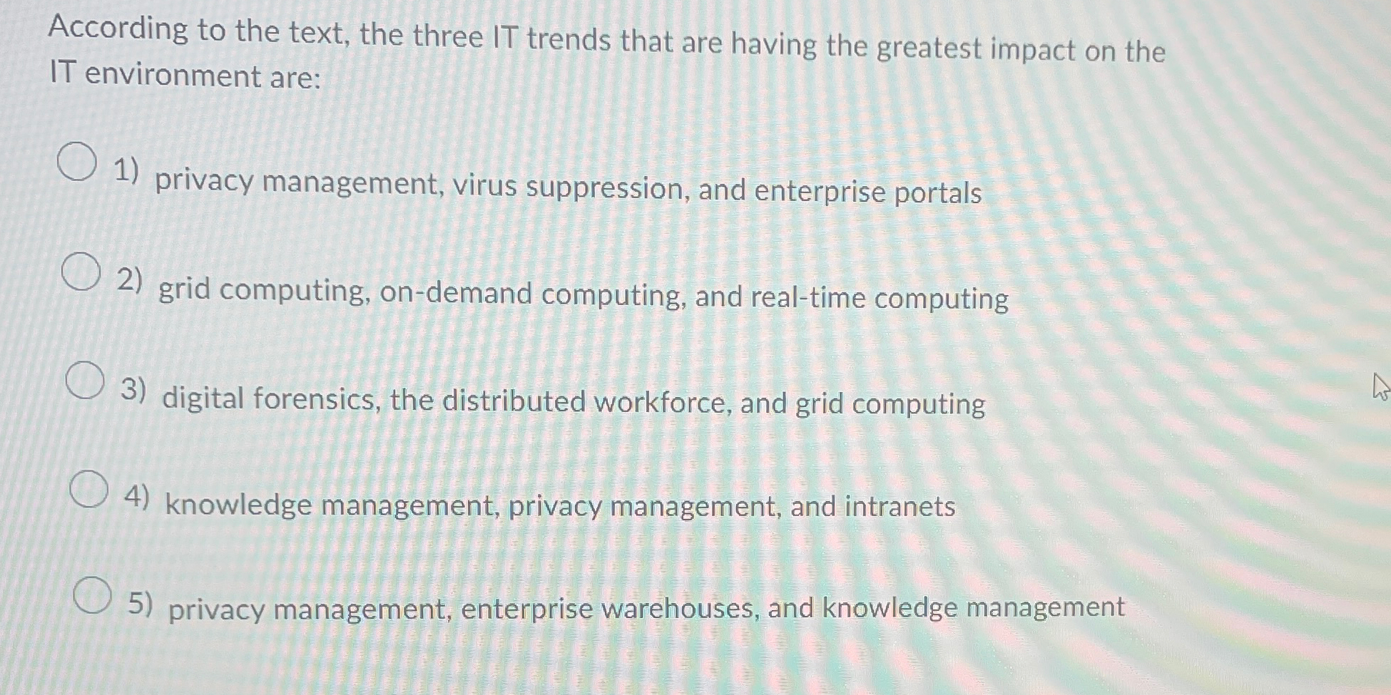 According to the text, the three IT trends that