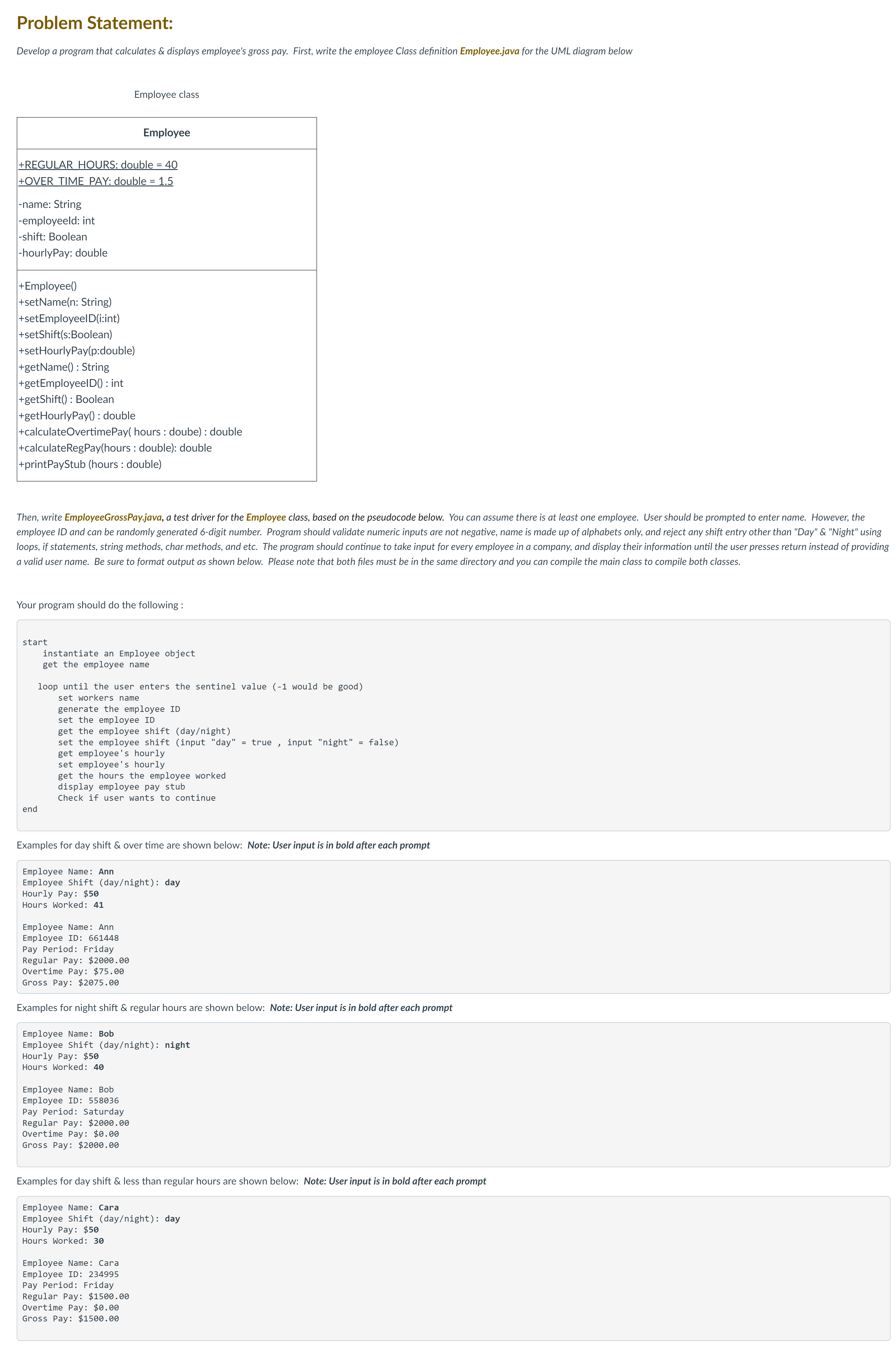 Problem Statement: Develop a program that