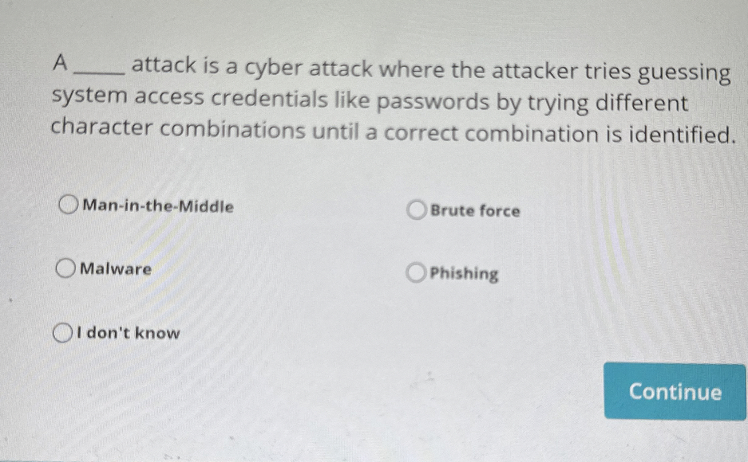 A attack is a cyber attack where the attacker