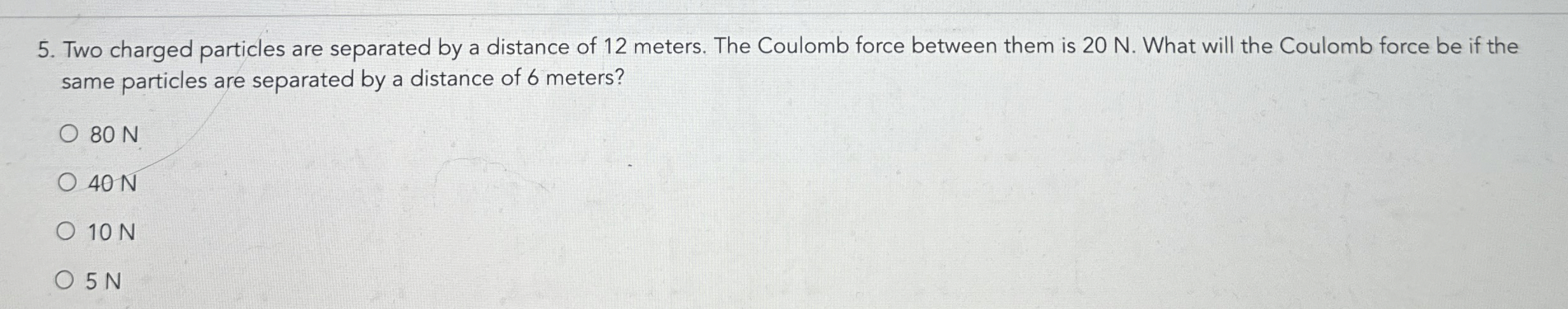 Two charged particles are separated by a distance