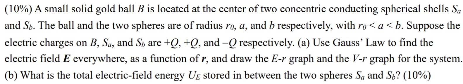 ( 1 0 % ) A small solid gold ball B is located at