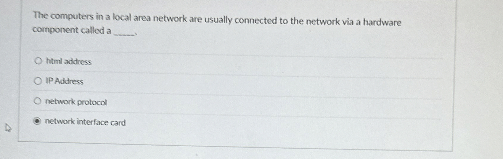 The computers in a local area network are usually
