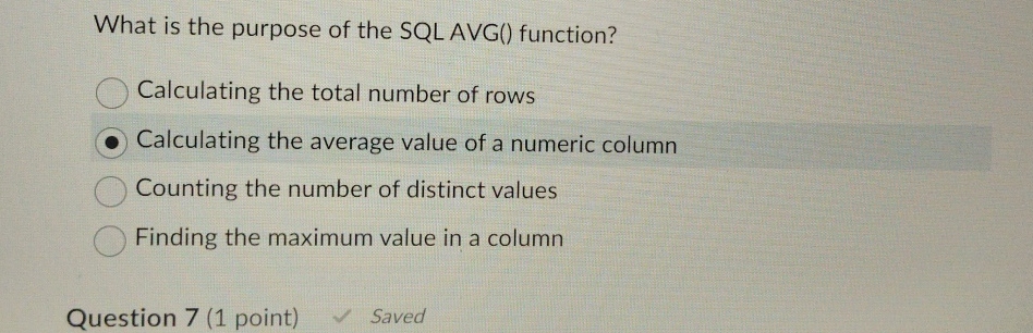 What is the purpose of the SQLAVG ( ) function?