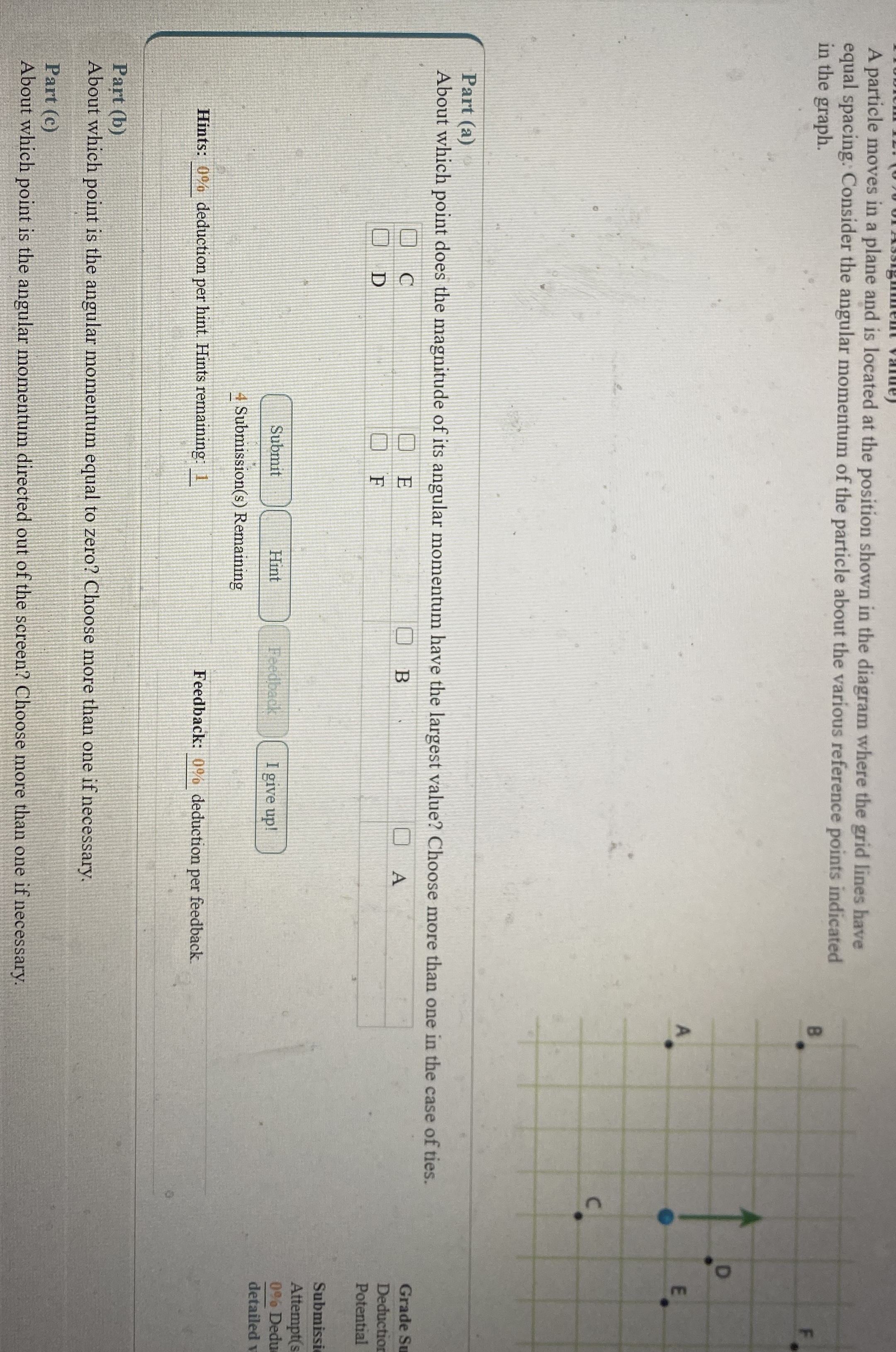 A particle moves in a plane and is located at the