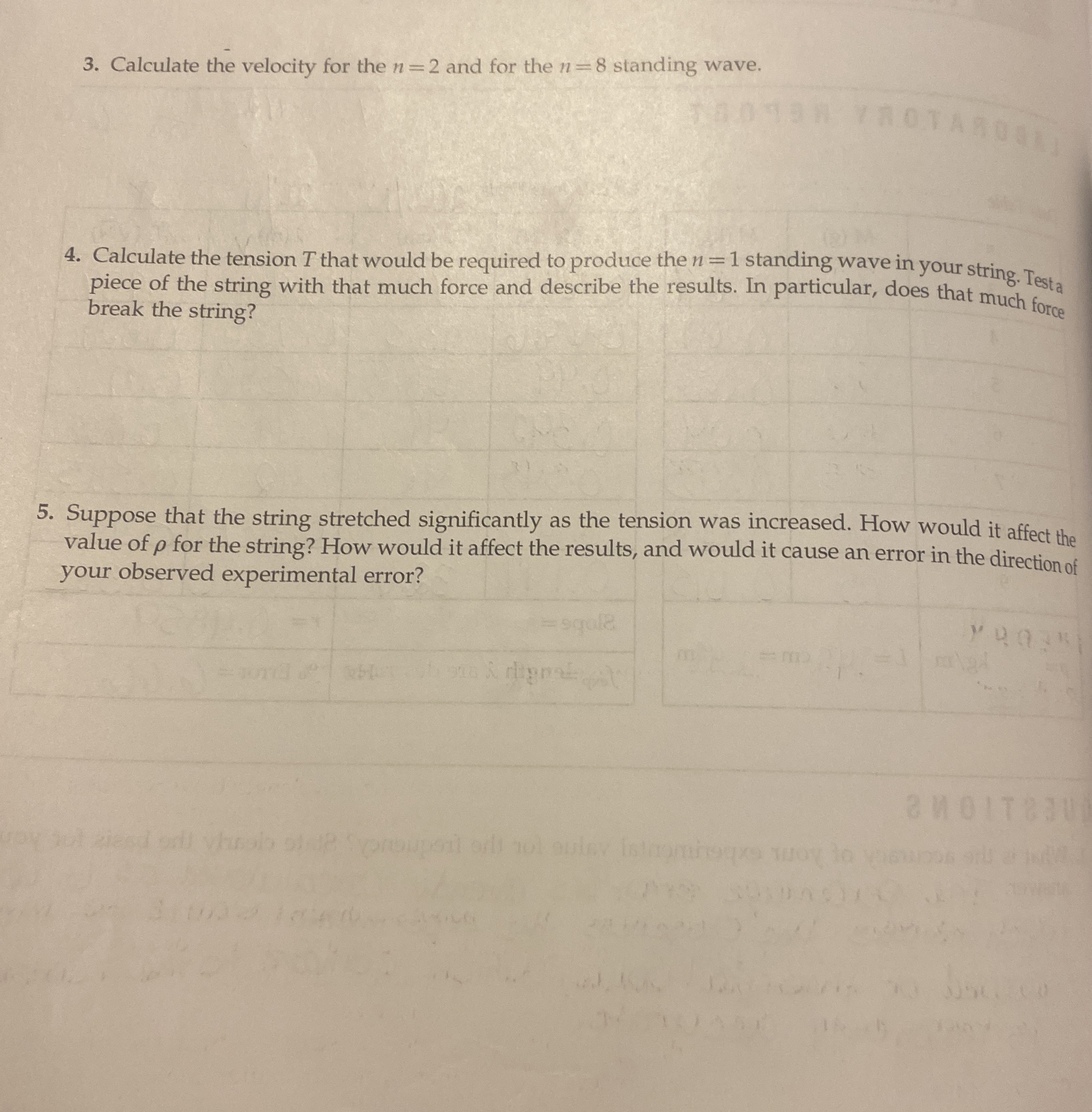 Calculate the velocity for the n = 2 and for the