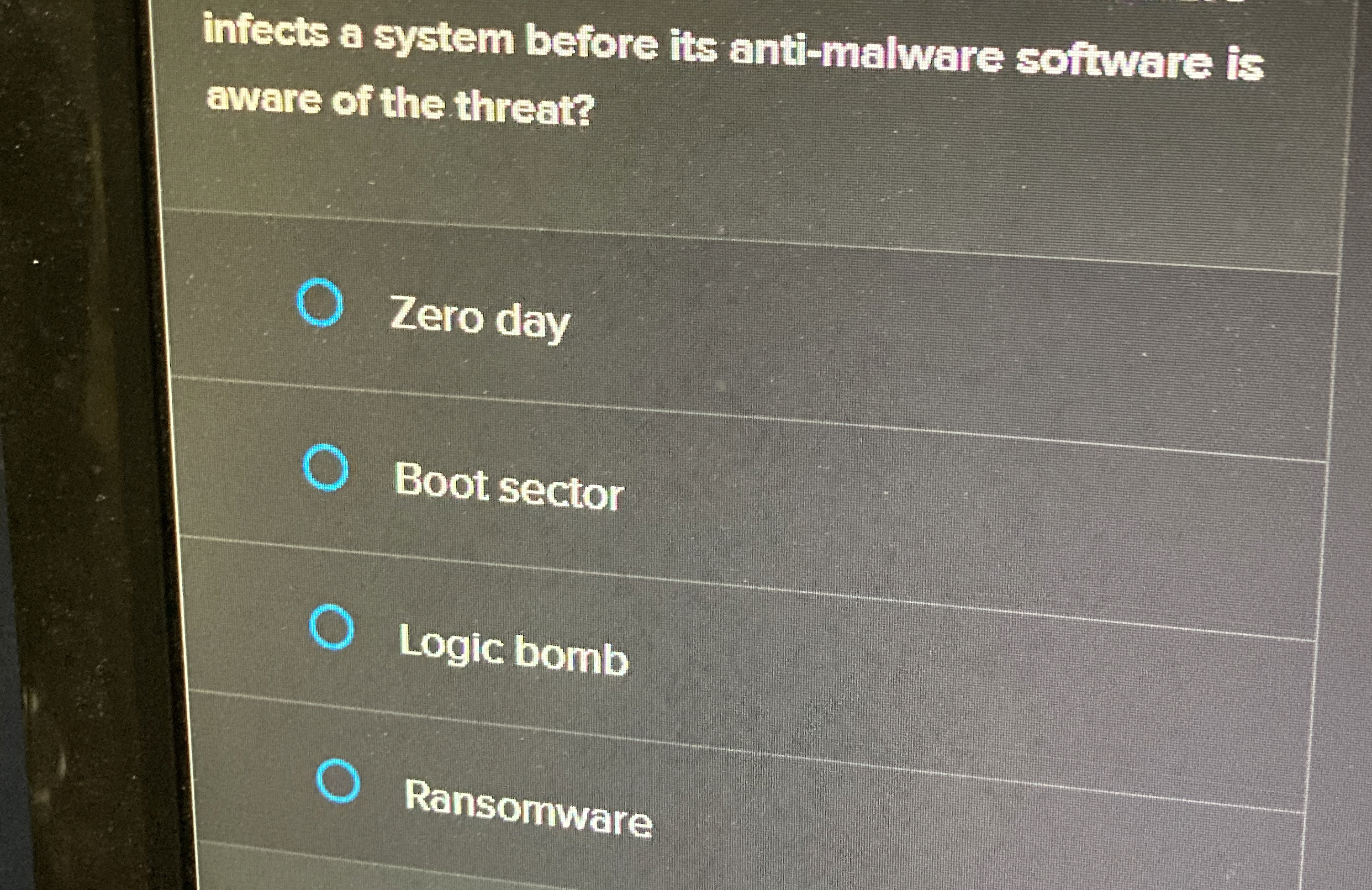 infects a system before its anti - malware