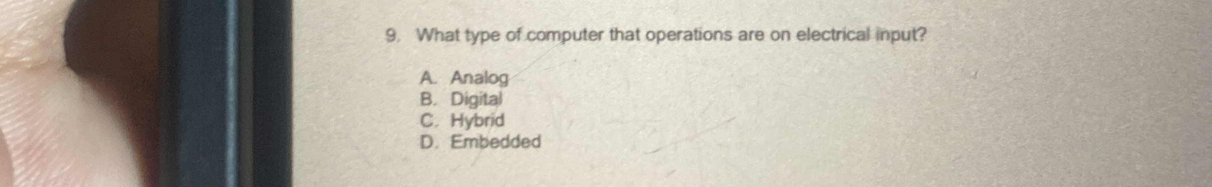 What type of computer that operations are on