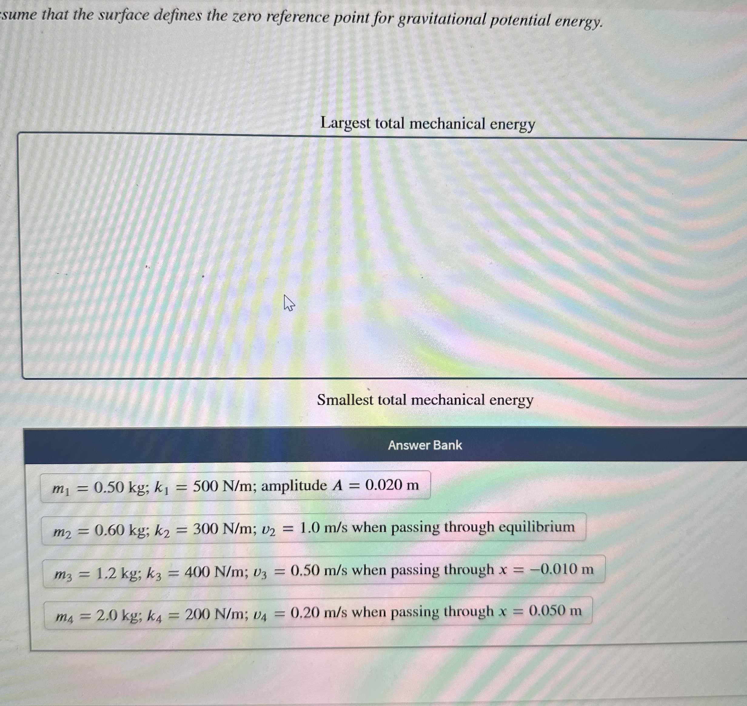sume that the surface defines the zero reference