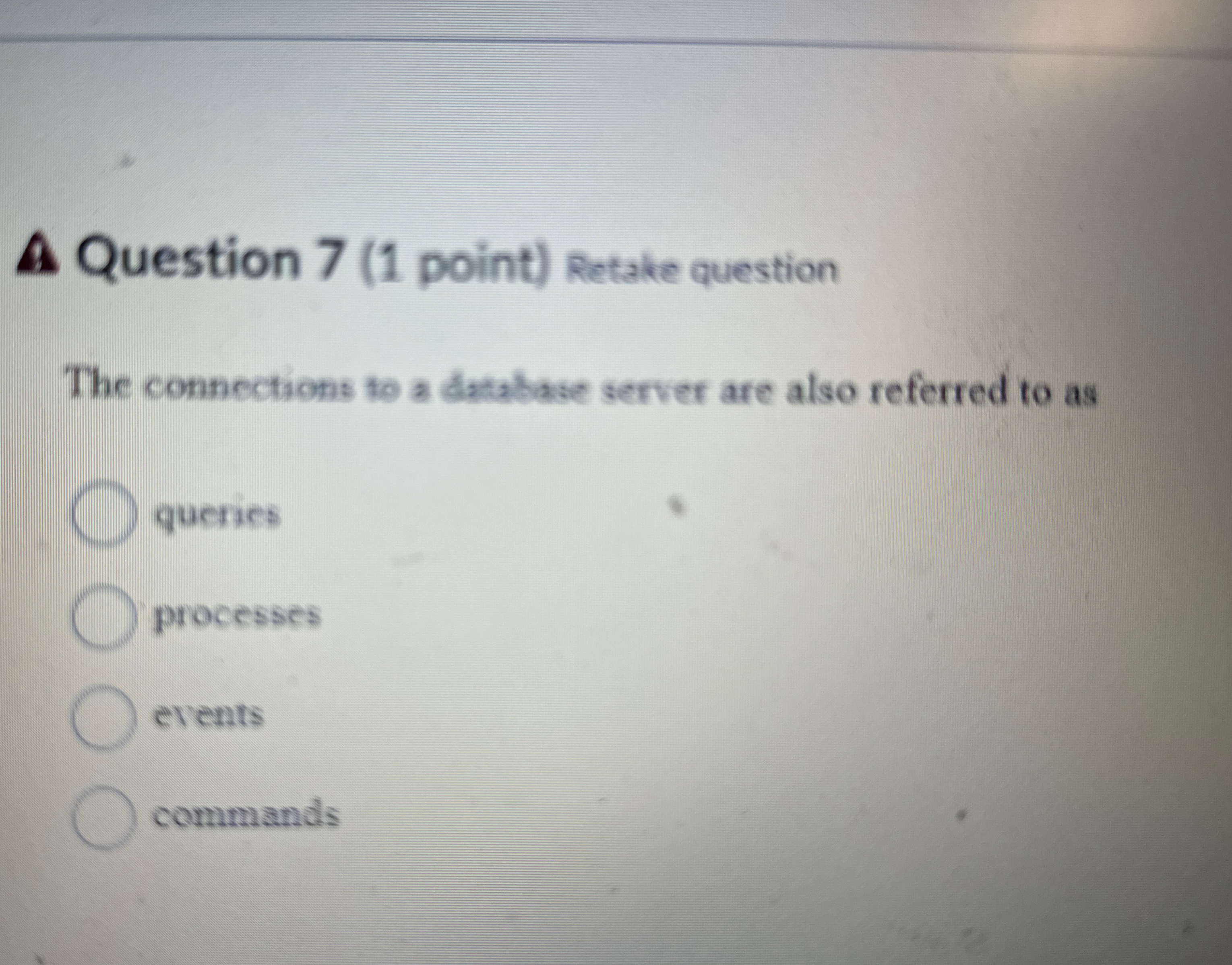 A Question 7 ( 1 point ) Retate question The