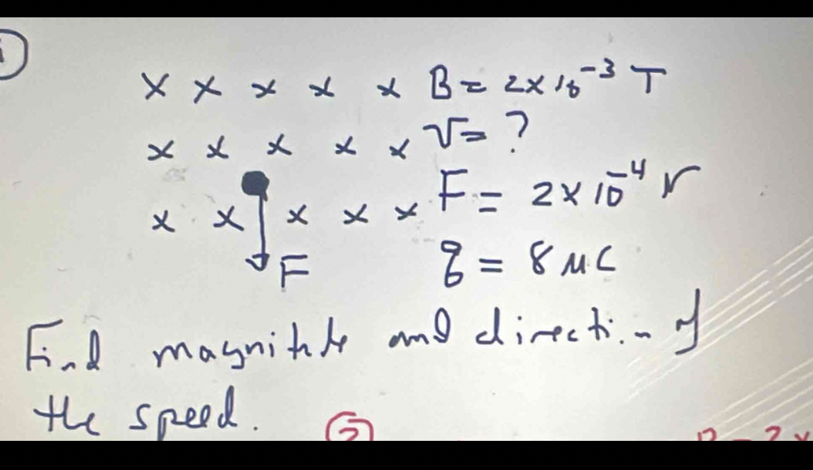 Find magnitude and direction of the speed