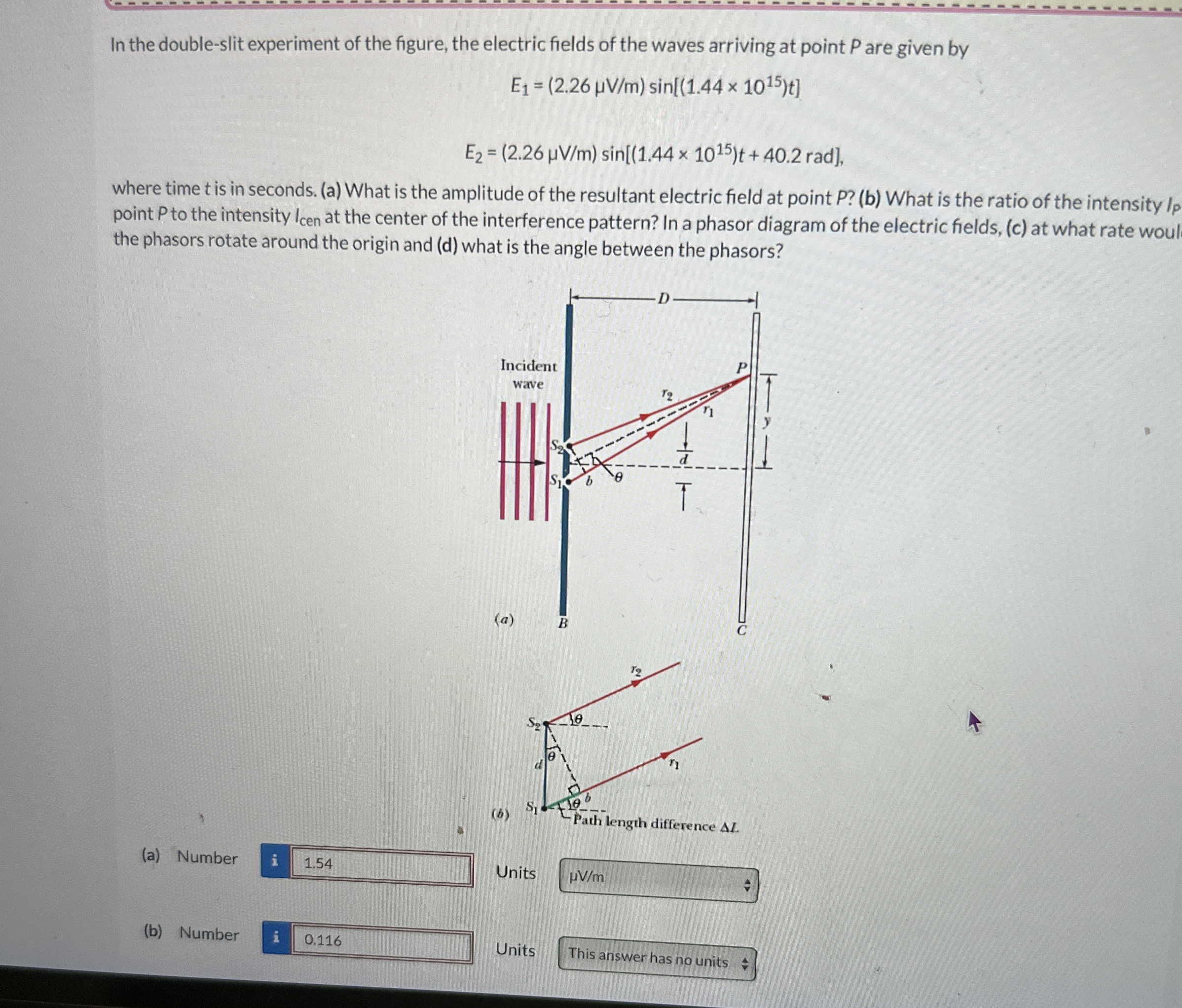 In the double - slit experiment of the figure,