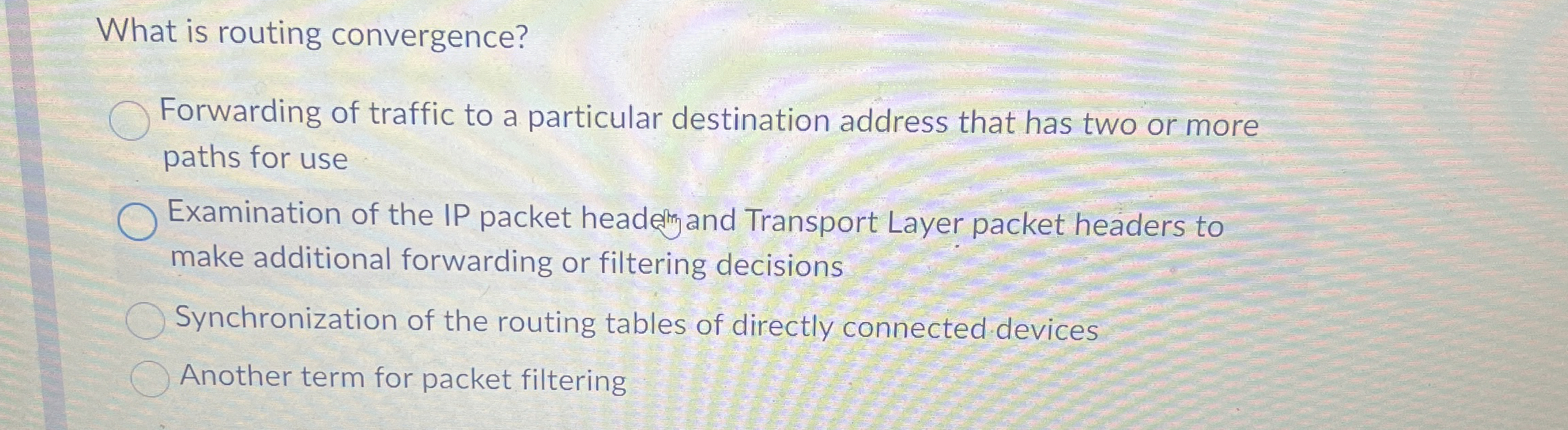 What is routing convergence? Forwarding of