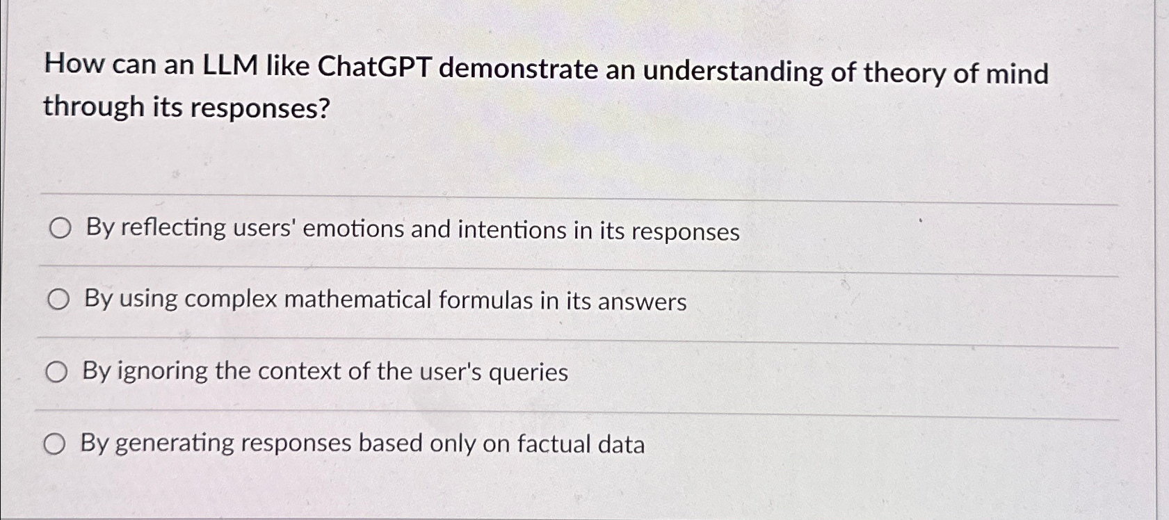How can an LLM like ChatGPT demonstrate an