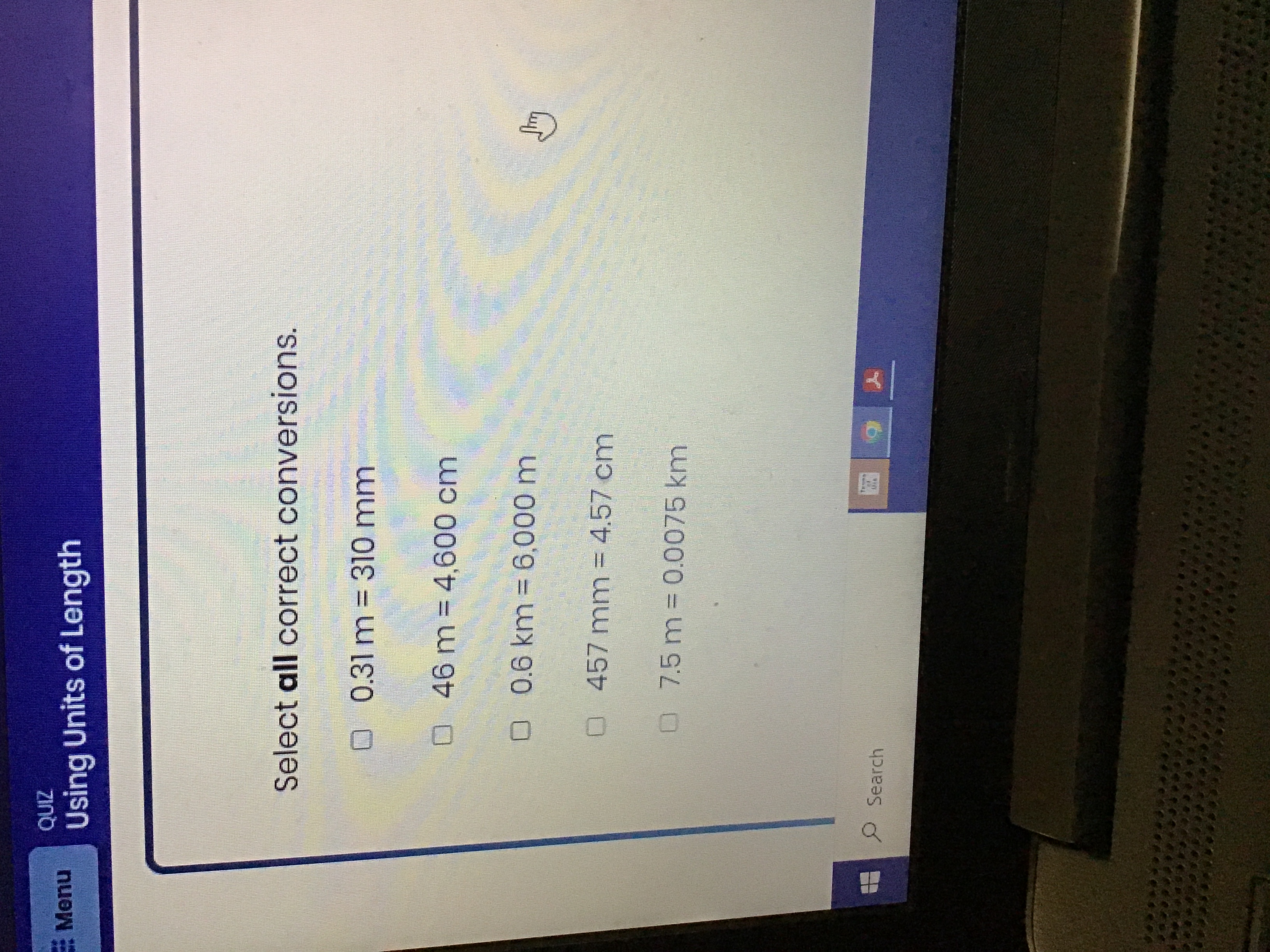 Select all correct conversions. 0 . 3 1 m = 3 1 0
