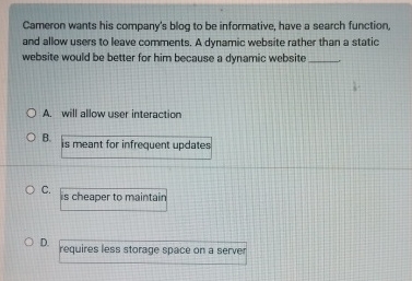 Cameron wants his company's blog to be