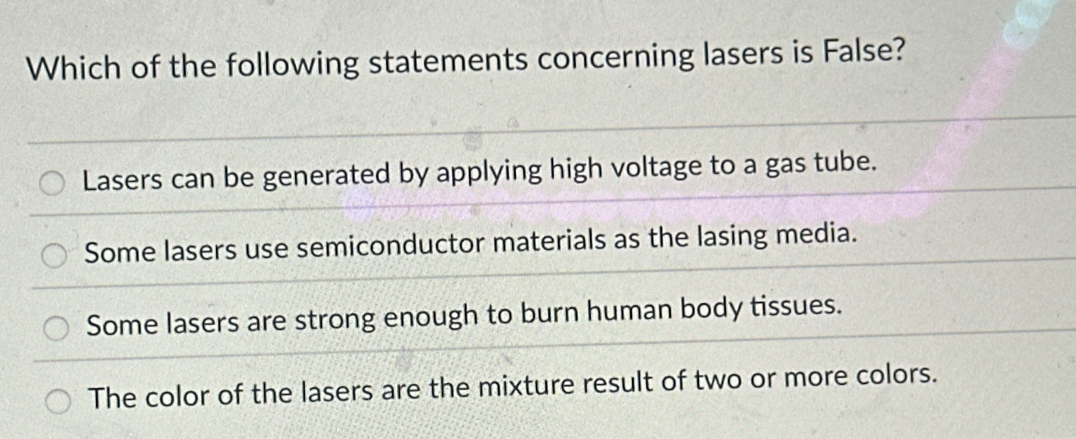 Which of the following statements concerning