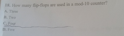 How many flip - flops are used in a mod - 1 0