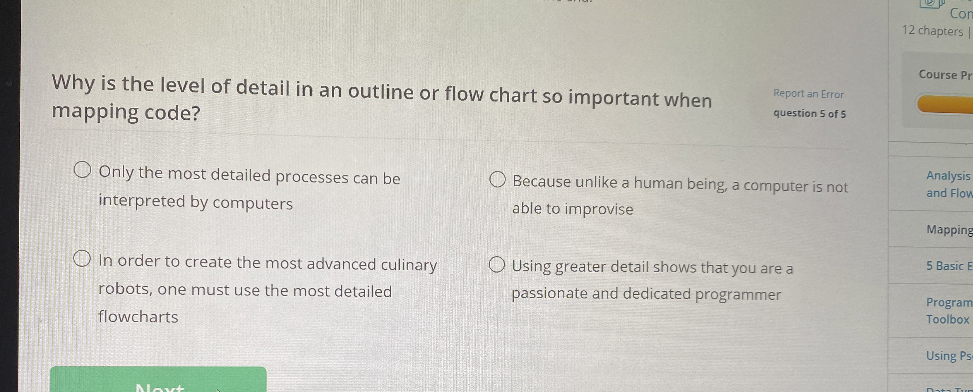 Why is the level of detail in an outline or flow