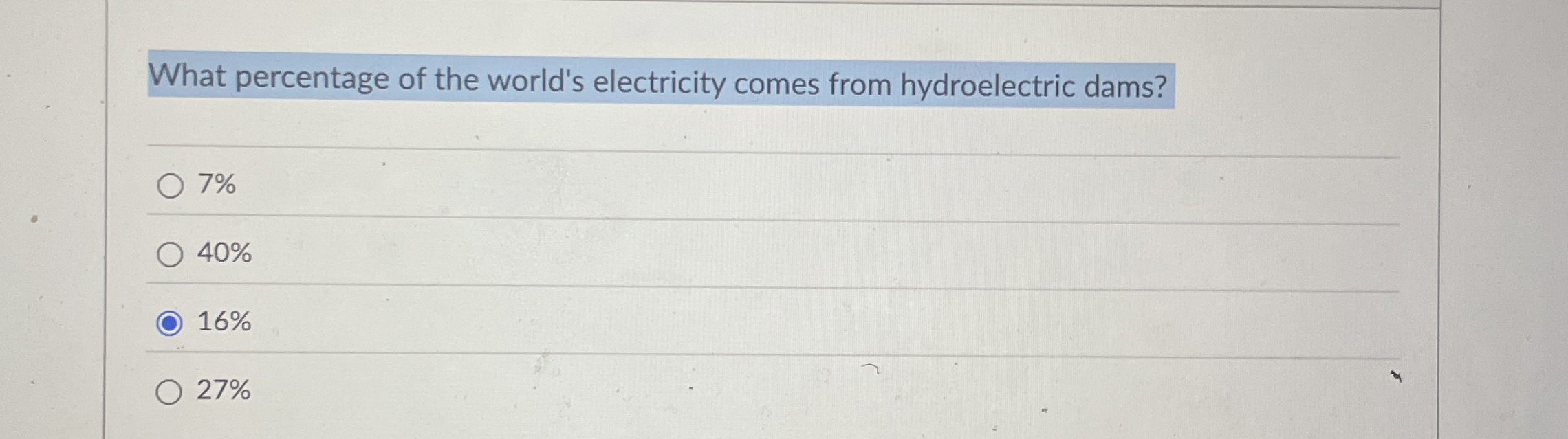 What percentage of the world's electricity comes