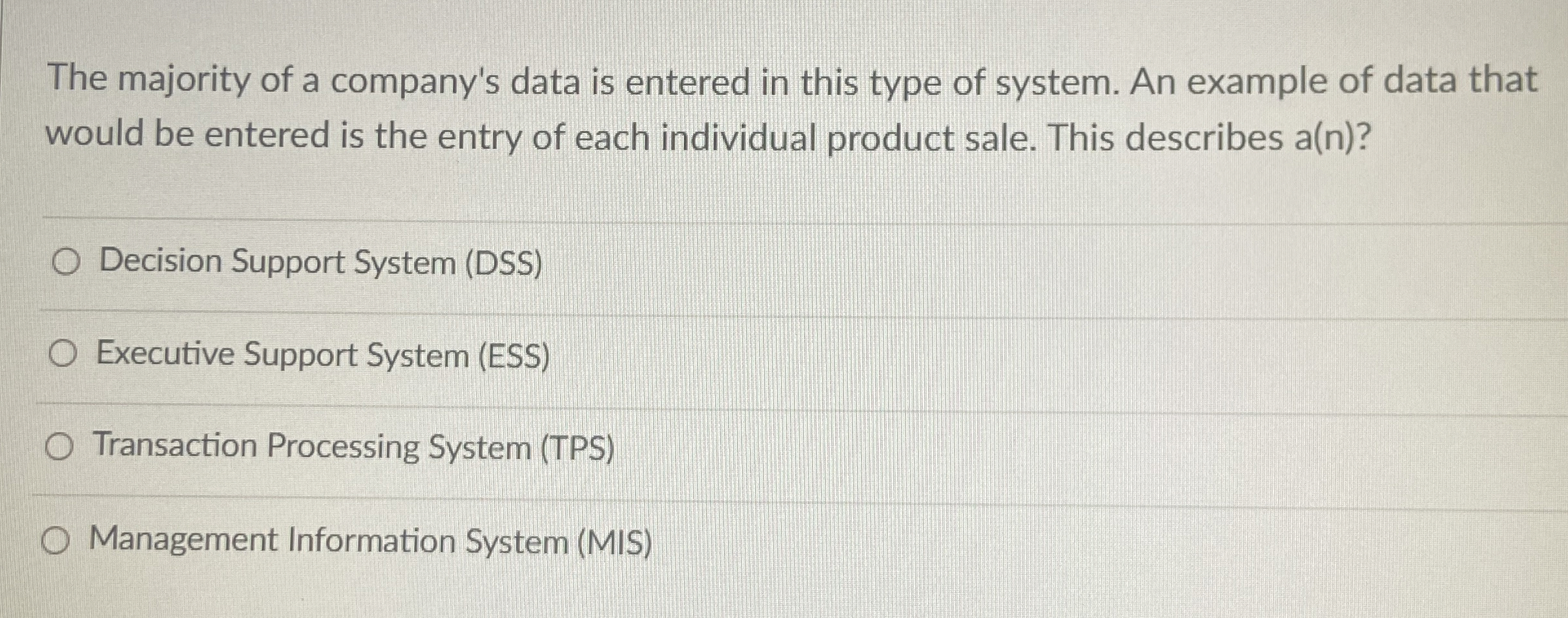 The majority of a company's data is entered in