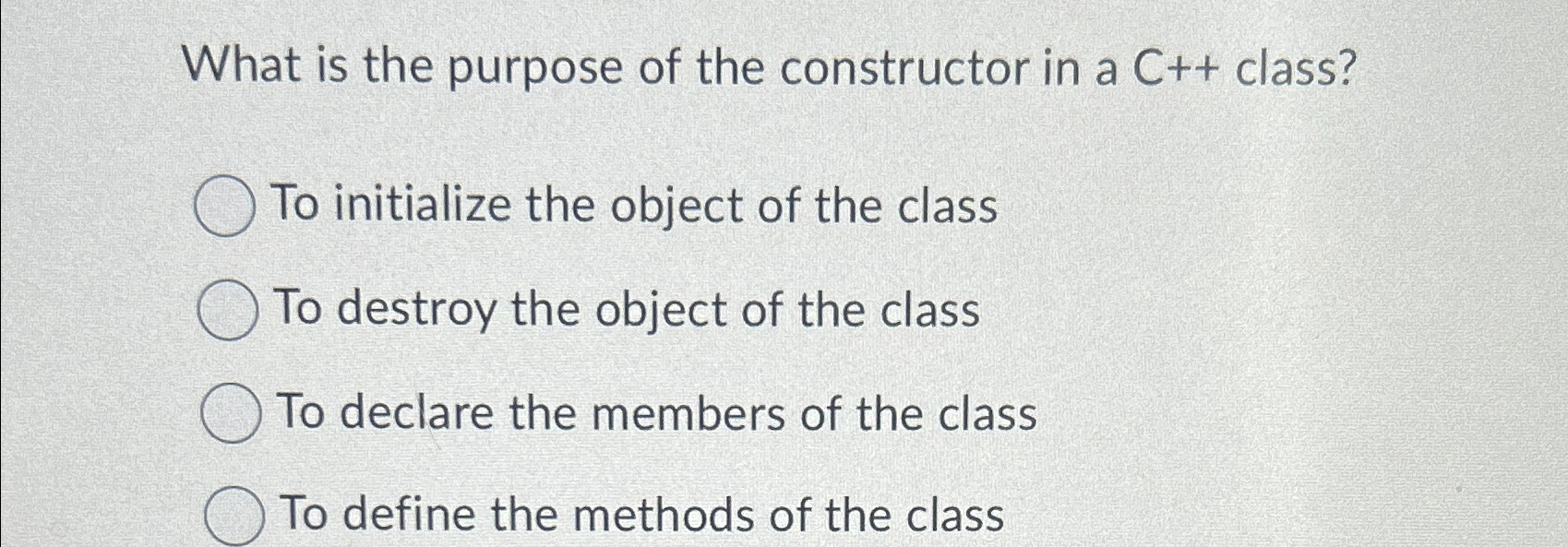 What is the purpose of the constructor in a C + +