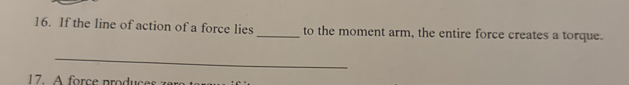 If the line of action of a force lies to the