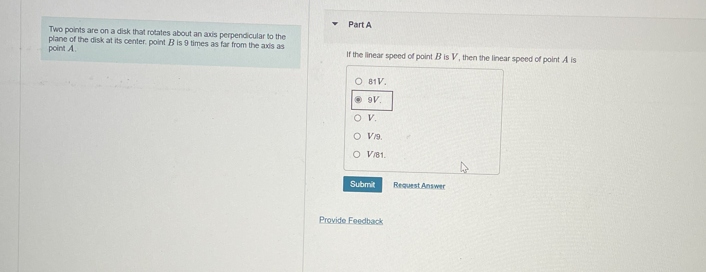 Two points are on a disk that rotates about an