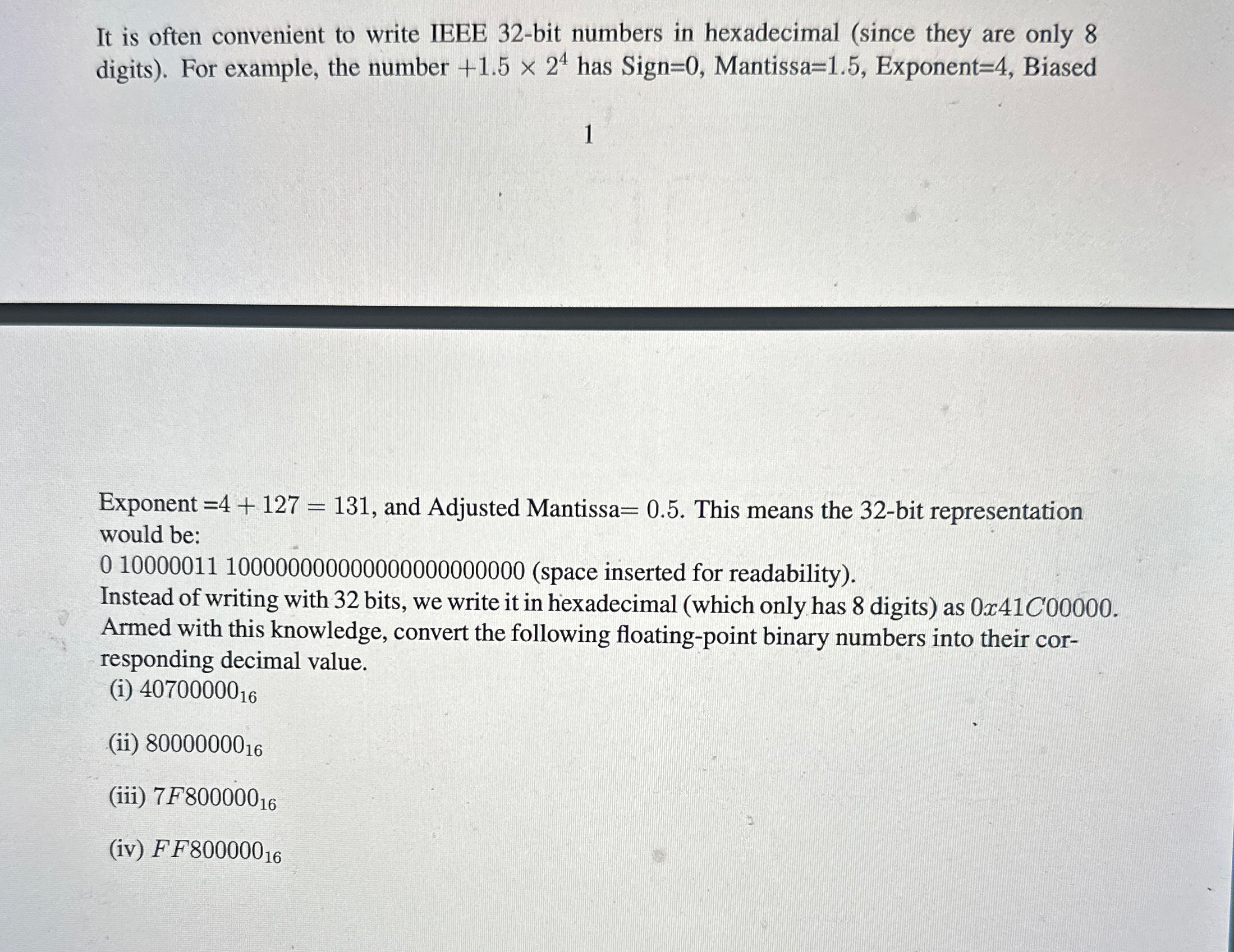 It is often convenient to write IEEE 3 2 - bit