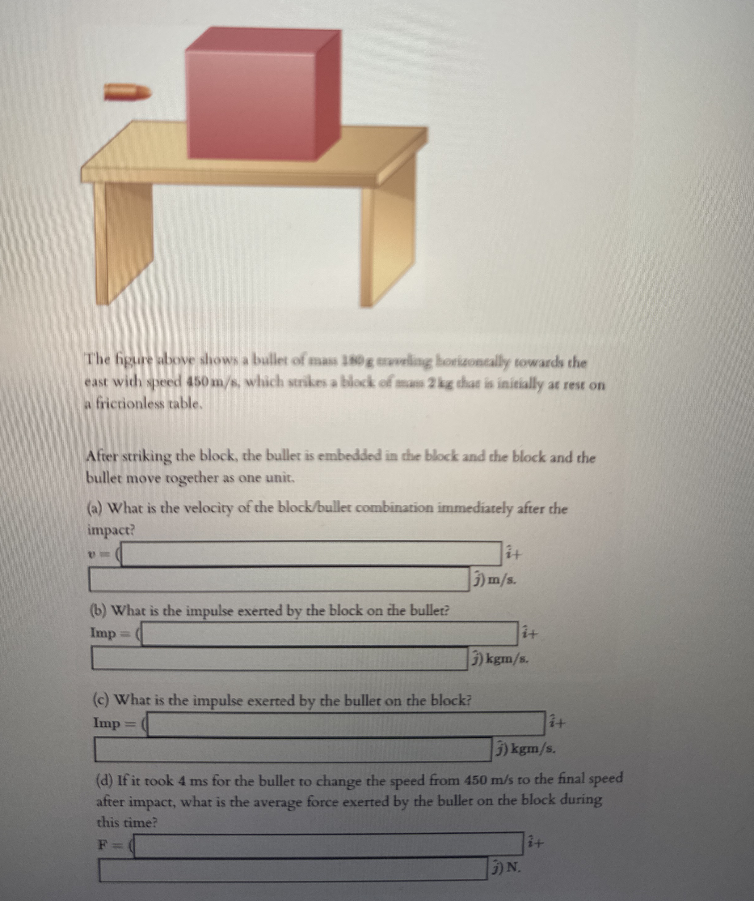 The figure above shows a bullet of mass 1 8 0 g