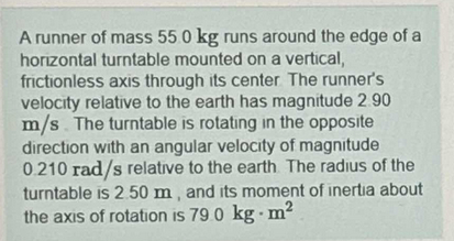 A runner of mass 5 5 0 kg runs around the edge of