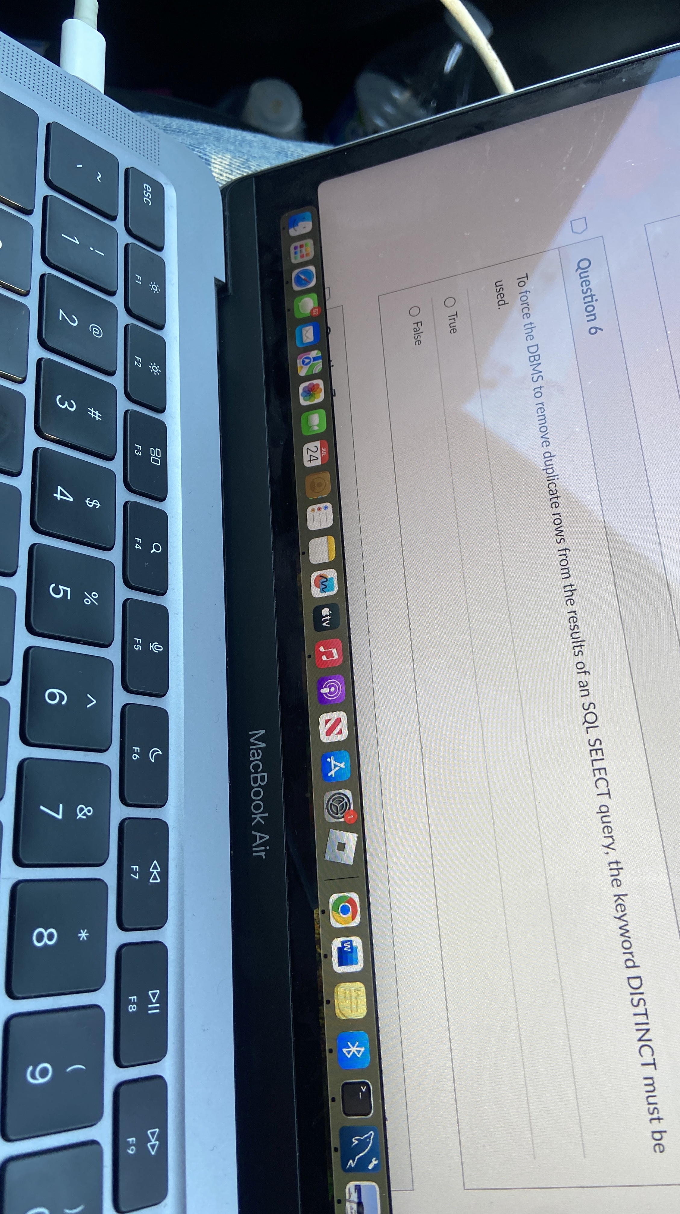 Question 6 To force the DBMS to remove duplicate