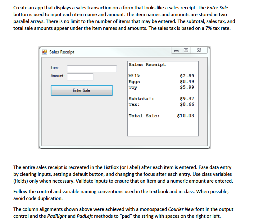 This is for C# using visual Studio Create an app